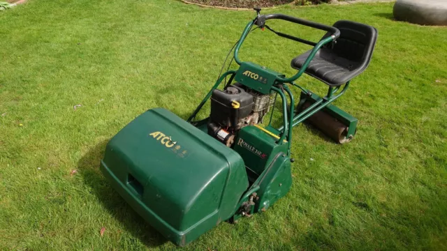 ATCO Royale B24E Lawn Mower (electric start) with trailed seat/roller