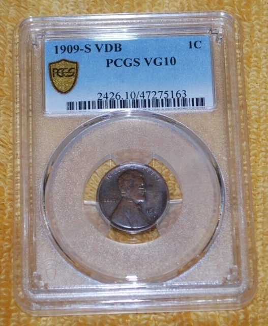 1909-S VDB Lincoln Cent Wheat Penny Coin-PCGS VG10