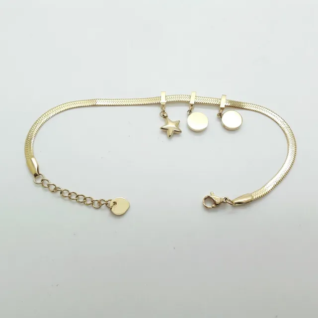 Bracciale a maglie donna in oro braccio a maglie sottili catena in acciaio inox 840013
