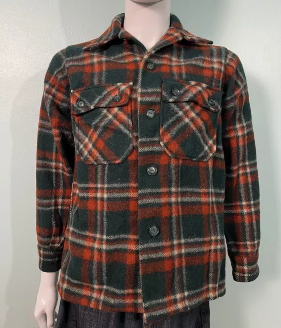 Vintage Big Yank Plaid Wool Heavy Button Up Flannel Shirt USA