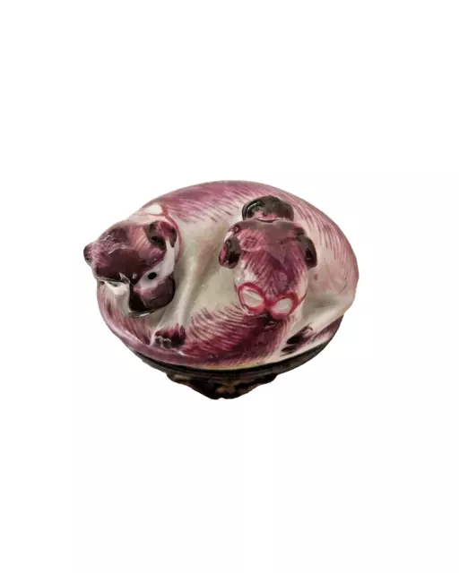 Mennecy Porcelain Superb 18Th Century Snuff Box With Two Pug Dogs C1760 2