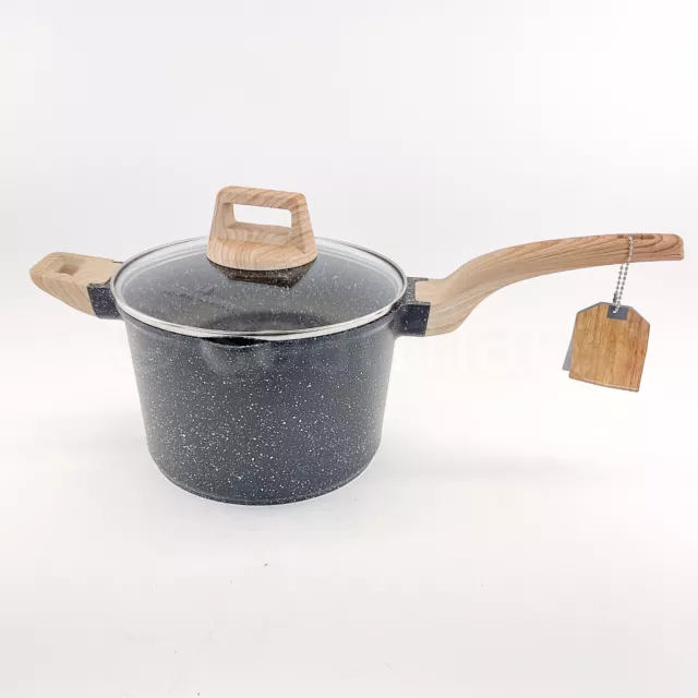 Saucepan Stockpot Casserole With Lid Natural Elements Woodstone 8” Inch 4  QT