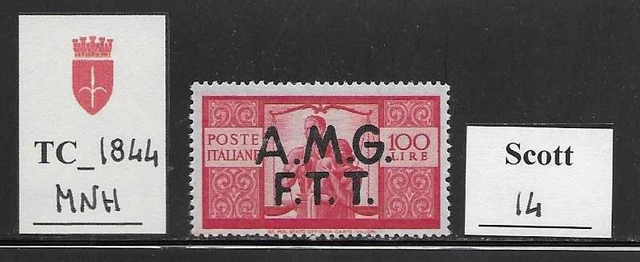 TC_1844. TRIESTE FTT. 100 Lire of 1947 DEMOCRATICA set. Scott 14. MNH