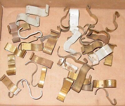 40 Vintage Picture Molding Rail Hook Hangers Mixed Salvaged Lot Used