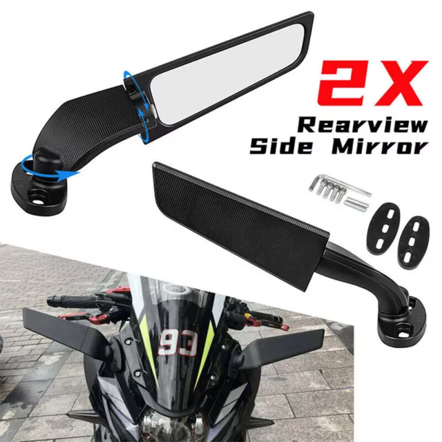 Wind Swivel Wing Fin Rear View Mirror For Honda CBR650R CBR500R CBR600R CBR600RR