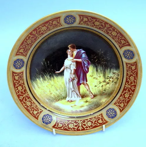 Royal Vienna  Deep Plate Teller Antik Böhmen Feine Malerei Dm: 24 Cm Um 1880
