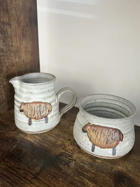 Howard Charles Masham Pottery Large Sheep Jug and bowl