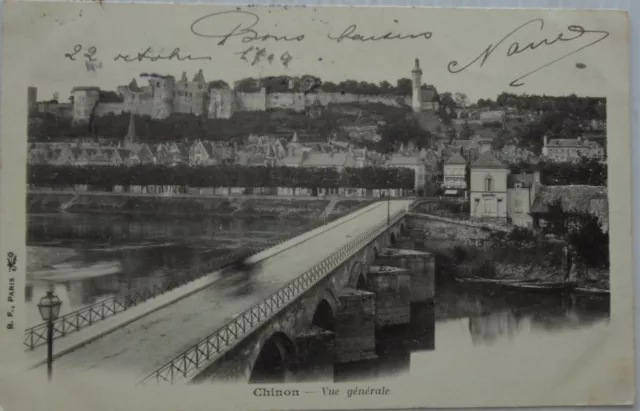 Chinon 37 CPA View General Good Condition 1904