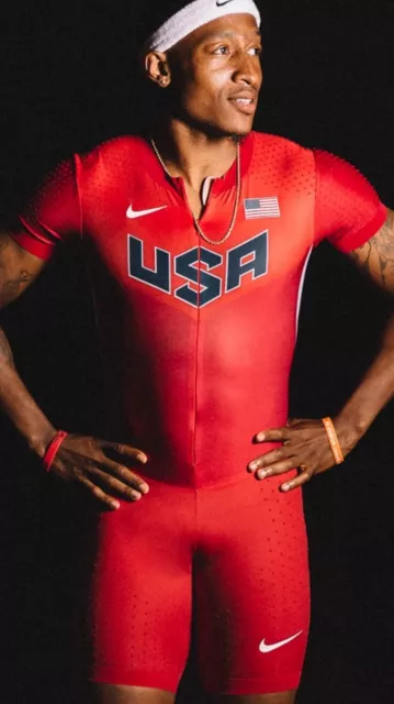 Nike USA Olympic Track Speedsuit Pro Elite Large 2012 London Running Compression