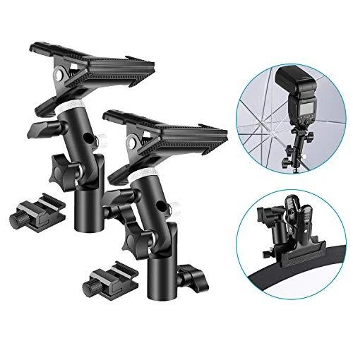 Juego de 2 abrazaderas de metal de alta resistencia para estudio fotográfico NEEWER y adaptador para zapatos fríos