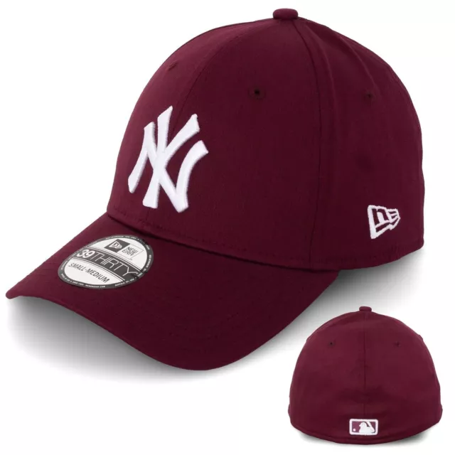 New Era New York Yankees Outline 39Thirty Fitted Cap maroon weiss 95238