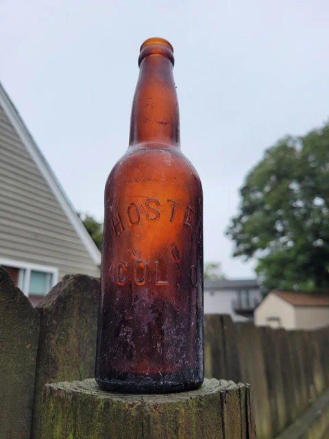 Vintage Antique Hoster Beer Bottle Columbus OH Brown 571