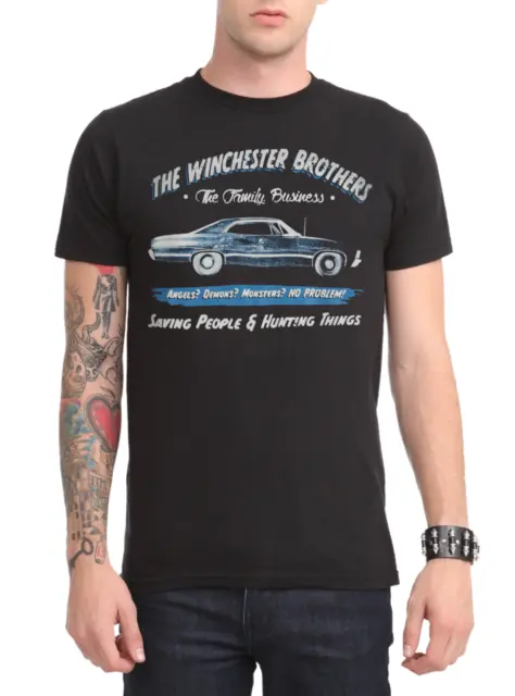 Supernatural TV Series THE WINCHESTER BROTHERS BUSINESS AD T-Shirt NEW Official