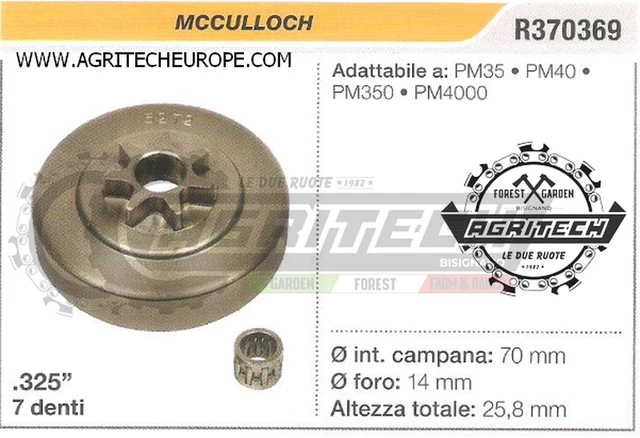 Pignone Campana Frizione Per Motosega McCulloch Promac 55 – 7 Denti 3/8 – Originale (ex Oregon) - Foto 3