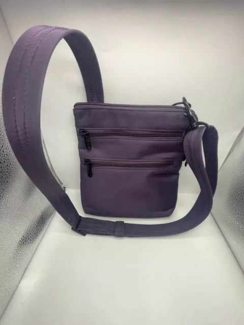TRAVELON ANTI-THEFT CLASSIC SlimVisit Double Zip Crossbody Bag, Purple ...