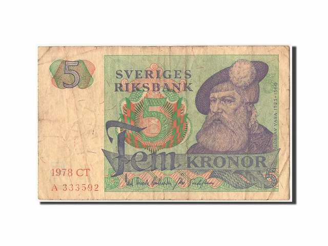 [#304696] Geldschein, Schweden, 5 Kronor, 1978, SS