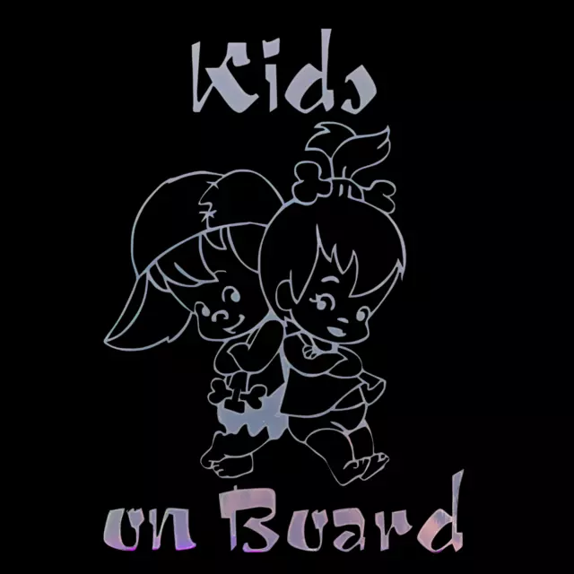 Kids On Board 12,5 x 18 cm Lustiger Autoaufkleber Reflektierender Vinylaufkleber 3