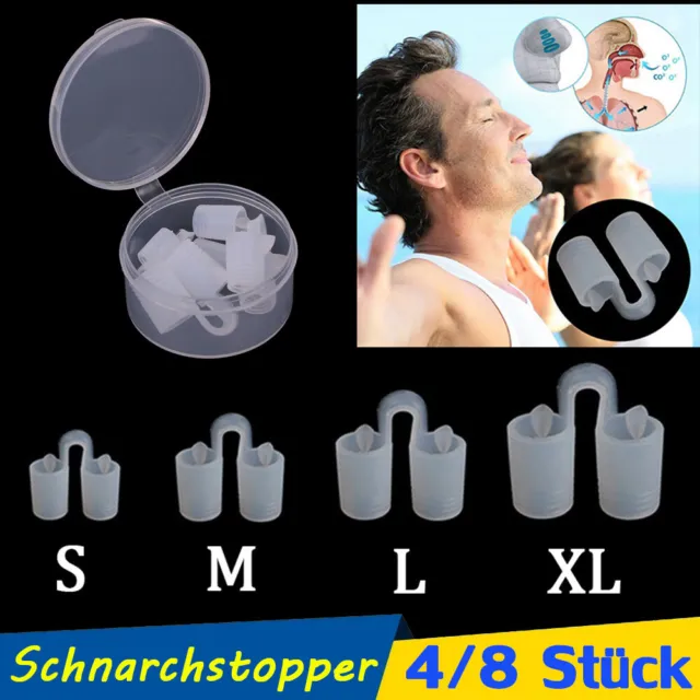 4~8 Silikon Antischnarch Nasenclip Nasenspreizer Schnarchstopper Anti Schnarchen