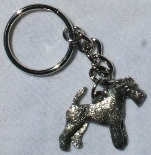 Wire Fox Terrier Dog Fine Pewter Keychain Key Ring New