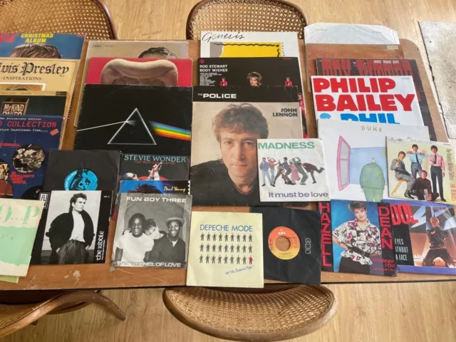 39 Vintage Records - Beatles, Rolling Stones, Rod Stewart, Lennon - Job Lot