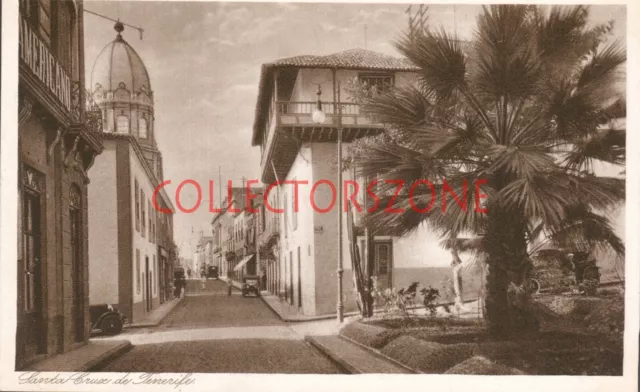 1930's Tenerife Printed Postcard Santa Cruz Street Scene unposted