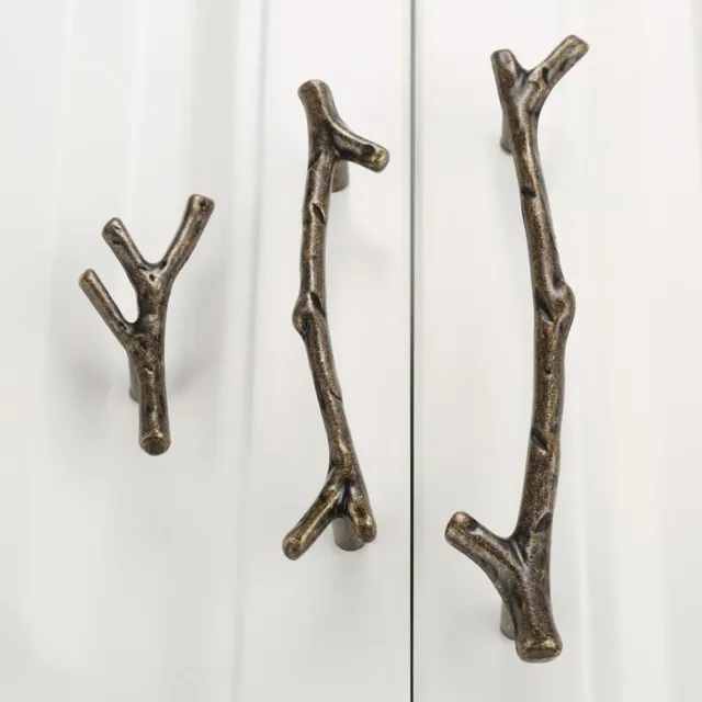 Antique Bronze Twig Furniture Door Cabinet Knob Drawer Pull Handle Serviceable