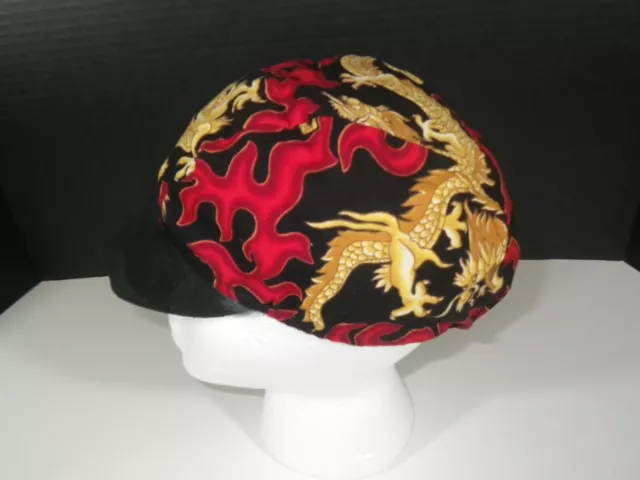 Cycling Cap Hat, Casquette Style, REVERSIBLE, Dragon / Patriot American Flag