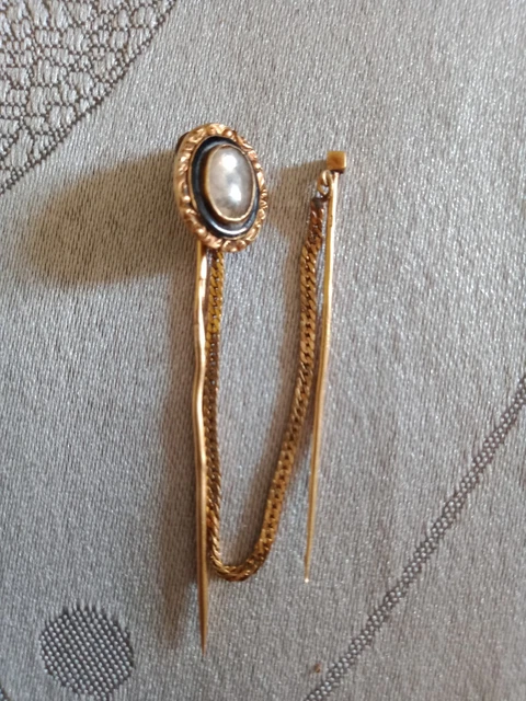 Ancienne double épingle à chapeau / cravate  OR  18 carats 18K 3 grs avec écrin