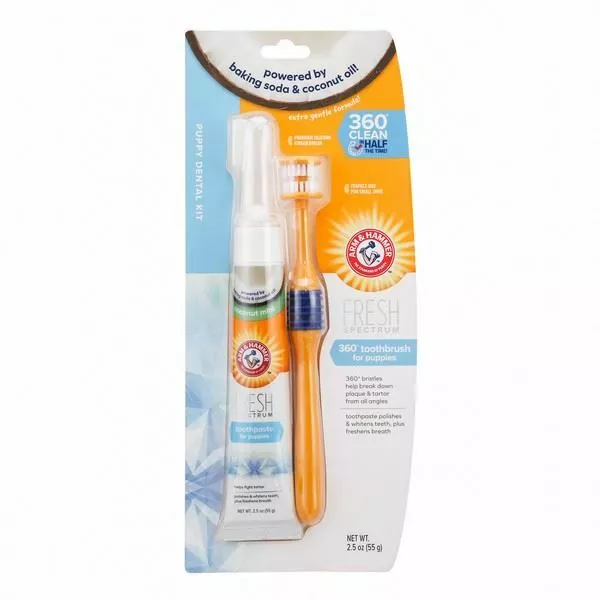 Arm & Hammer Puppy Dog Dental Kit Coconut Mint Toothpaste & Tooth Brush Puppies