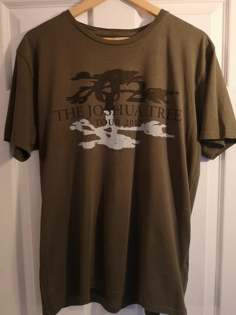 RARE OFFICIAL U2 JOSHUA TREE 2017 EUROPE ORGANIC COTTON TOUR Khaki Large TSHIRT