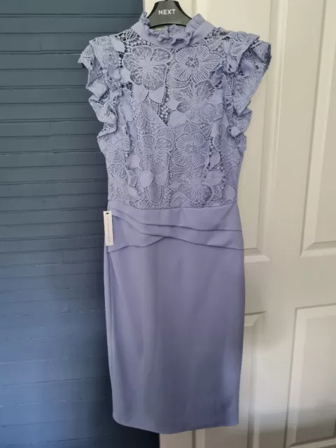 size 8 Lipsy  Blue lace bodice bodycon Occasion Dress BNWT