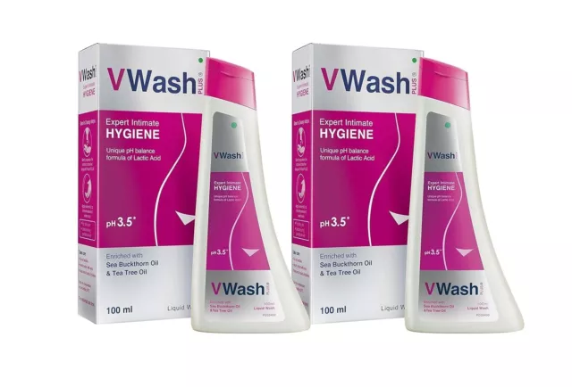 VWash Plus Expert higiene íntima, para mujer, lavado vaginal, paquete de 100 ml de 2