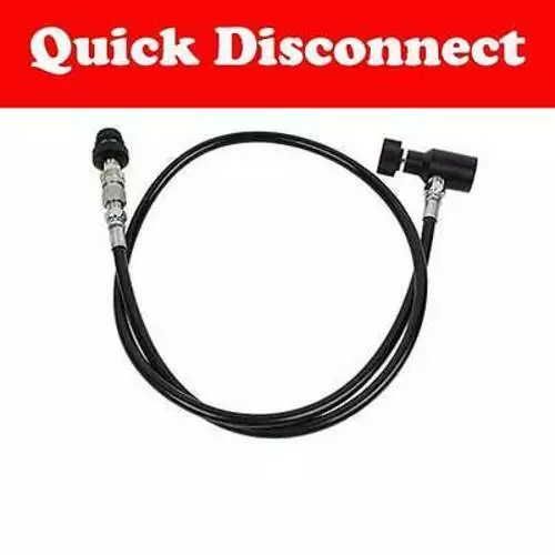 WaveToGo Paintball 35" Straight Remote Coil Air Line Hose with Quick Disconnect