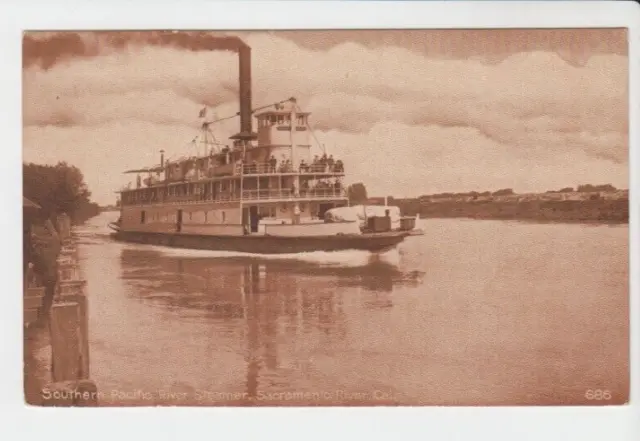 Postcard CA Sacramento California Southern Pacific River Steamer G16
