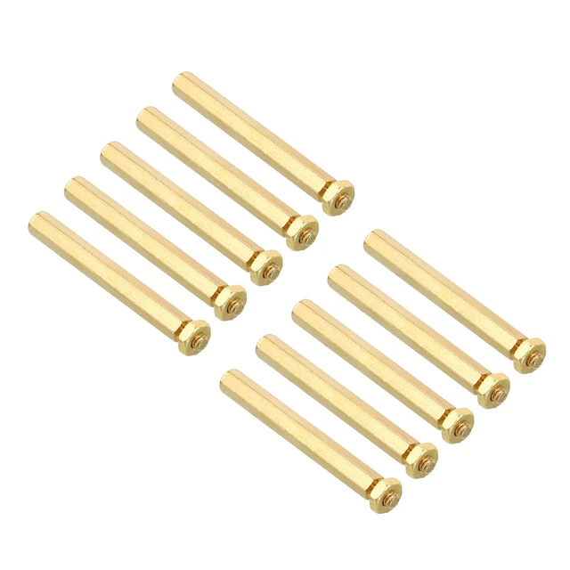 25mm+3mm M2 Standoff Screws 40 Pack Brass Hex PCB Standoffs Nuts Gold Tone