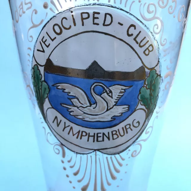 1 Liter Weissbierglas 35. Gründungsfest Velociped-Club Nymphenburg München ~1927 2