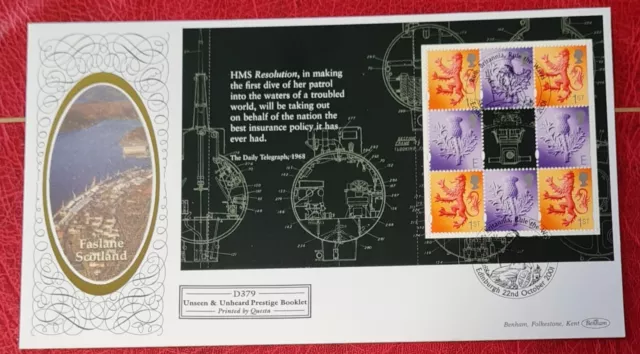 GB 2001 Benham FDC D379 Unseen Unheard Booklet Rule Britannia Edinburgh shs