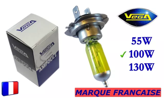 ► Ampoule Jaune ancien Marque Française VEGA® H7 100W Auto Moto 12V ◄
