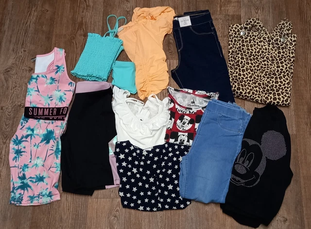 Girls 12 to 13 Years Bundle Jeggings Tops Swimwear Short Jumper Mickey Mouse VGC