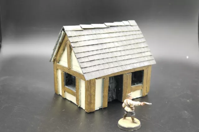 Tabletop AOS Saga Warhammer Gelände Bauernhaus Stall Unterstand Mittelalter 28mm