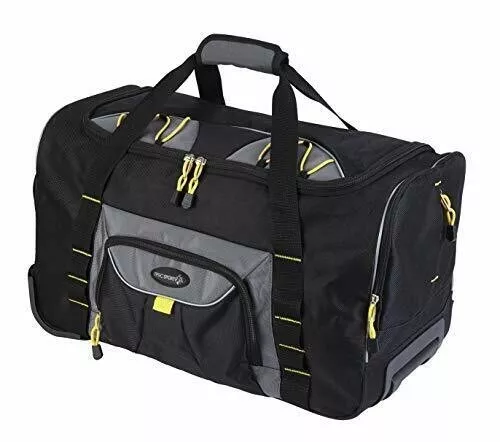 TPRC Sierra Madre II Upright Rolling Duffel Bag, Black/Gray, 21-Inch