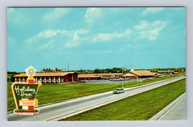 Perrysburg OH-Ohio, Holiday Inn Motel, Marque, 1950's Car, Vintage Postcard