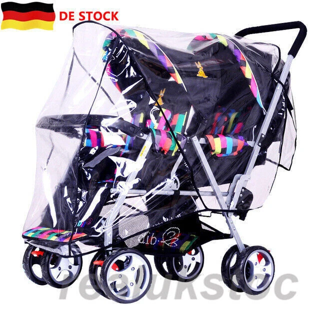 Klar Kinderwagen Regenschutz Wetter Babywagen Baby Kleinkinder Doppel Wind DE