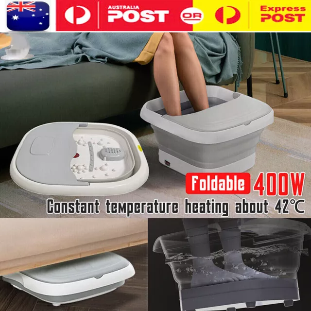 Foldable Bubble Footbath Electric Foot Spa Tub Massager Heat Soak Bath Pedicure