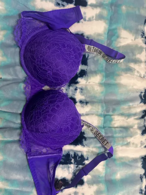 Victoria's Secret Very Sexy Shine Straps Embellished Push Up Rhinestone Bra  Set