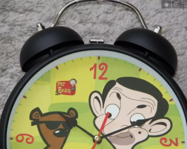 Grand réveil cloches MR BEAN CLOCK & TEDDY idéal cadeau mariage NEUF SUPERBE ! 3