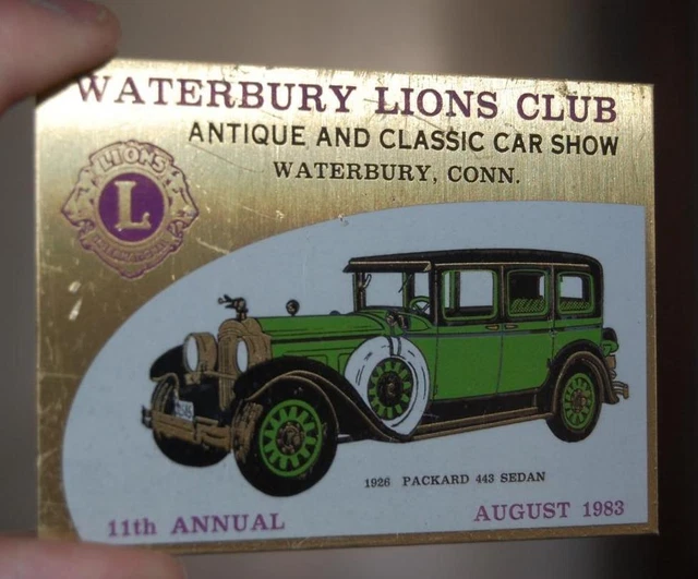 VINTAGE 1983 WATERBURY Lions Club Ct. Antique Car Show Metal Dash
