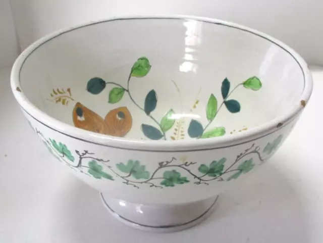 Vintage Hand Painted Italy Bowl with Butterflies