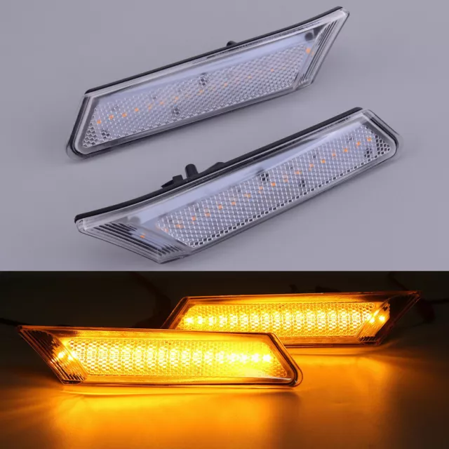 Clear Lens LED Strip Front Bumper Side Marker Light Fit For Porsche 987 Boxster