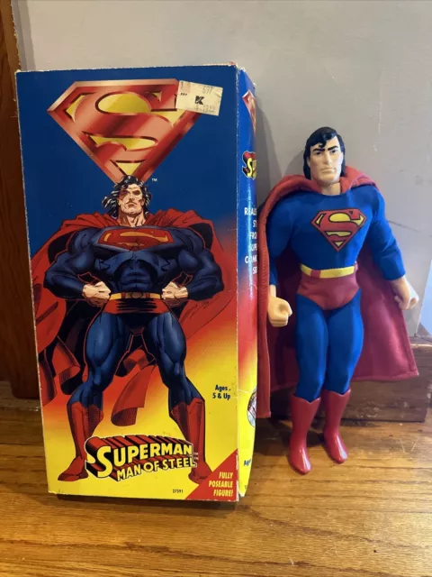 Vintage 1996 Kenner Superman "Man Of Steel" Superman 12" Cloth Outfit Figure